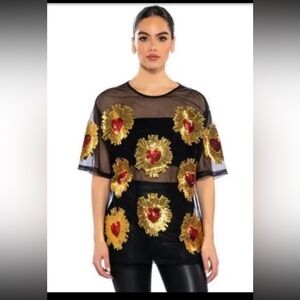 AKIRA Black Mesh Blouse